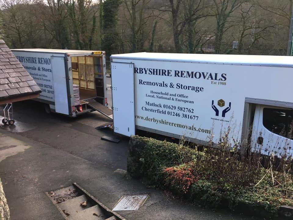 Removals Matlock team loading van in Peak District